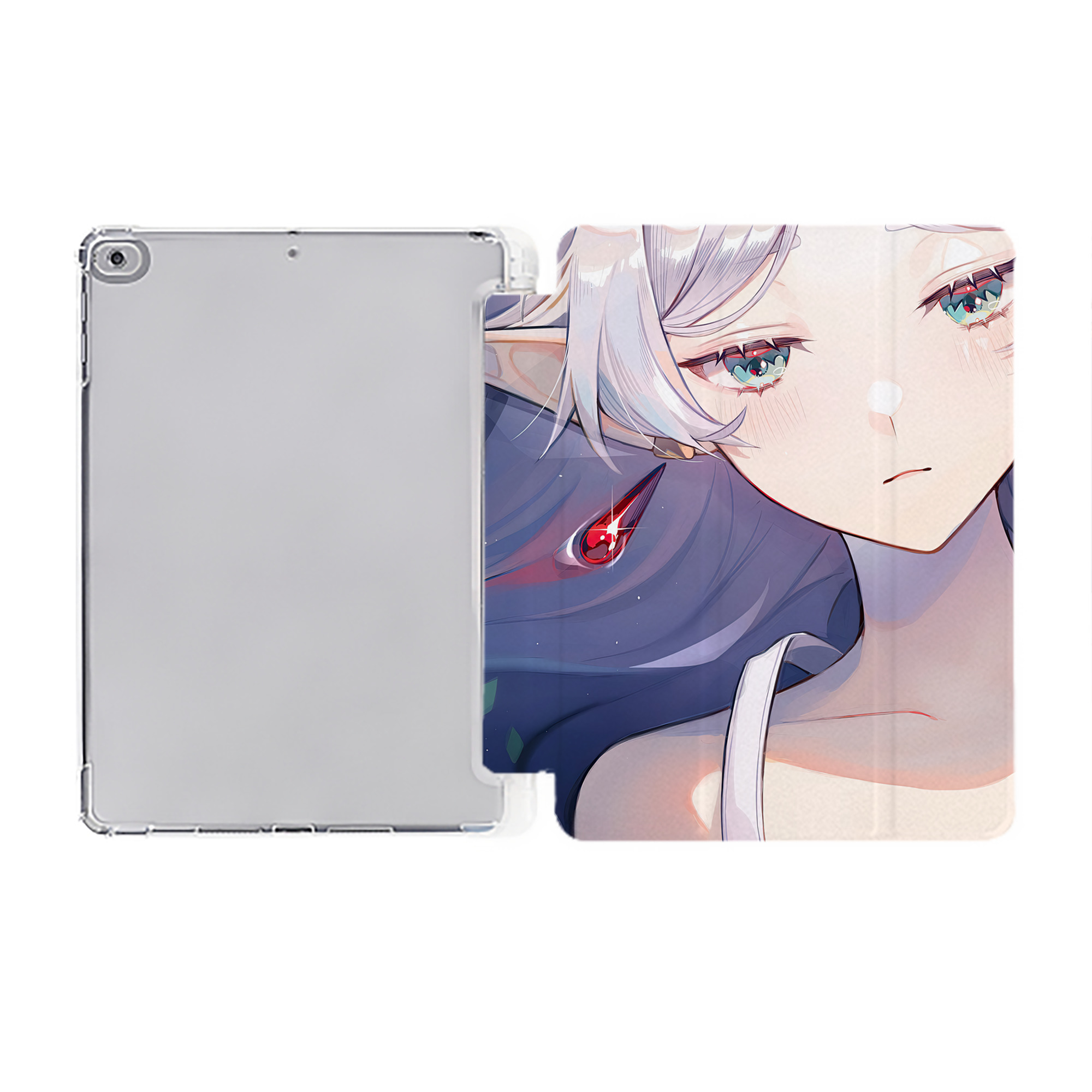 （画像用） 葬送のフリーレン Frieren IPad ケース ペン収納付き 三つ折りスタンド PUレザー×シリコン 対応機種9.5/10.5/10.9インチ